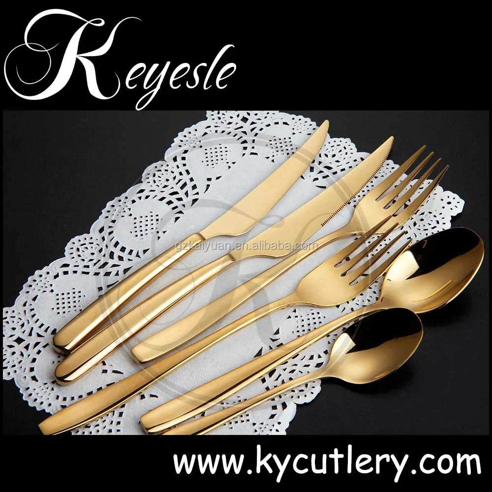 Luxury Gold Plated Stainless Steel Spoon And Fork Luxury Gold Plated Stainless Steel Spoon And Fork Cutlery Sets Wedding Gift