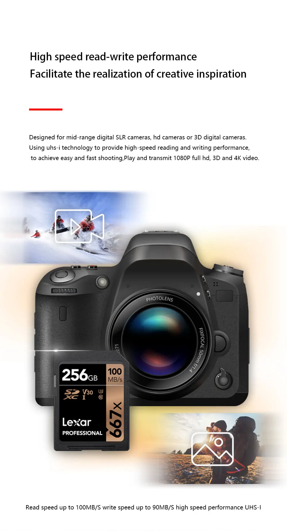 Factory supply 100% Genuine lexar professional 667x sd card 64gb 128gb 256gb - ANKUX.COM