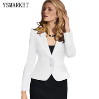

Women's Blazer Long Sleeve Blazers Solid Button Coat Slim Office Lady Jacket Female Tops Suit Femme Jackets E1249