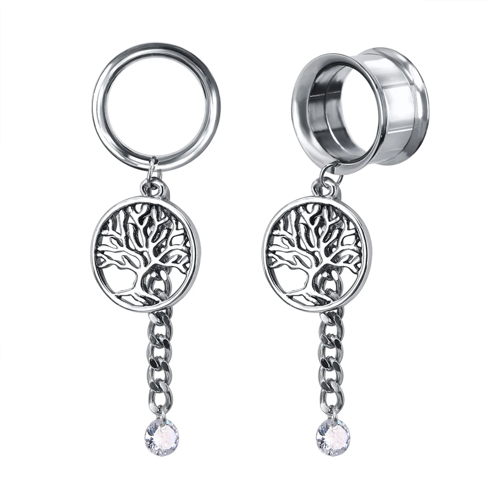 

Stainless steel tree of life ear tunnel body stretcher piercing earrings tunnels plugs, Color as the pictures or up to you