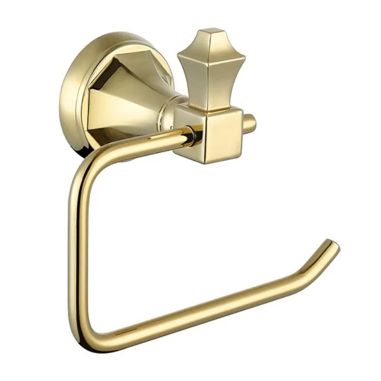 
5 Pcs Modern Luxury Brass Gold Plated Hotel Bathroom Set Accessories For Hotel 