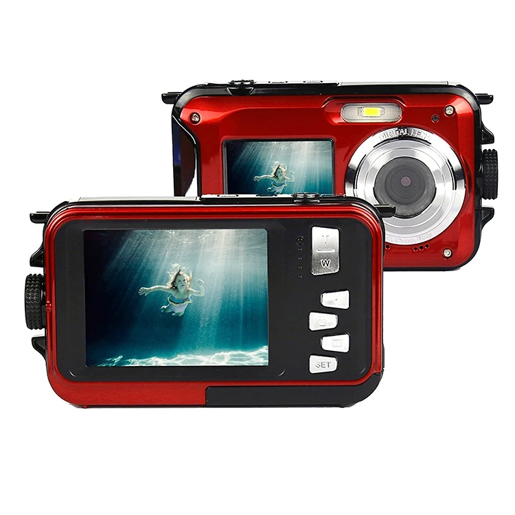 Real 3m Underwater Camera 2.7"+1.8" Dual Screen Waterproof Camcorder