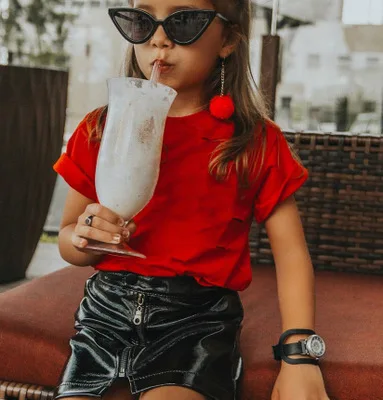 

Pu Leather Skirt Mini With Zipper In Front For Kids Red Black Zipper Leather Clothes Kids Girl Fahion Toddler Girl Skirt, As picture