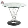 (SP-GT392) Design custom round glass top wire base table