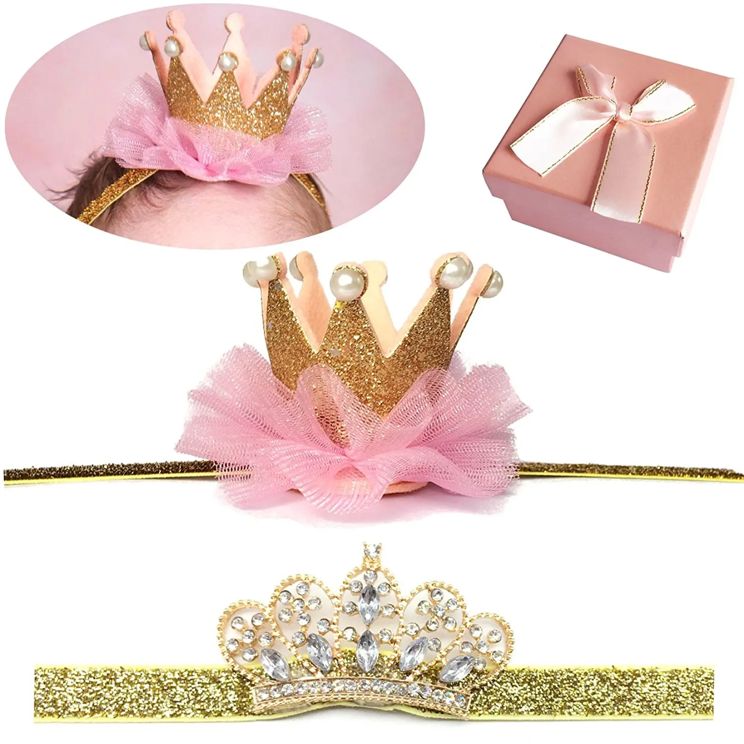 Glitter Princess of Hearts Valentines Party Tiara Crown w// Hair Combs The Beistle Co.