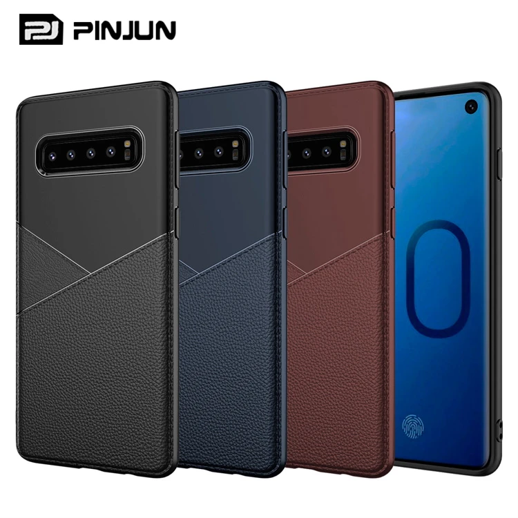 Slim luxury leather texture back ultra thin tpu case back covers for samsung galaxy s10 case phone