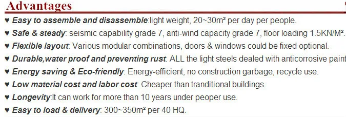 portable prefabricated houses container