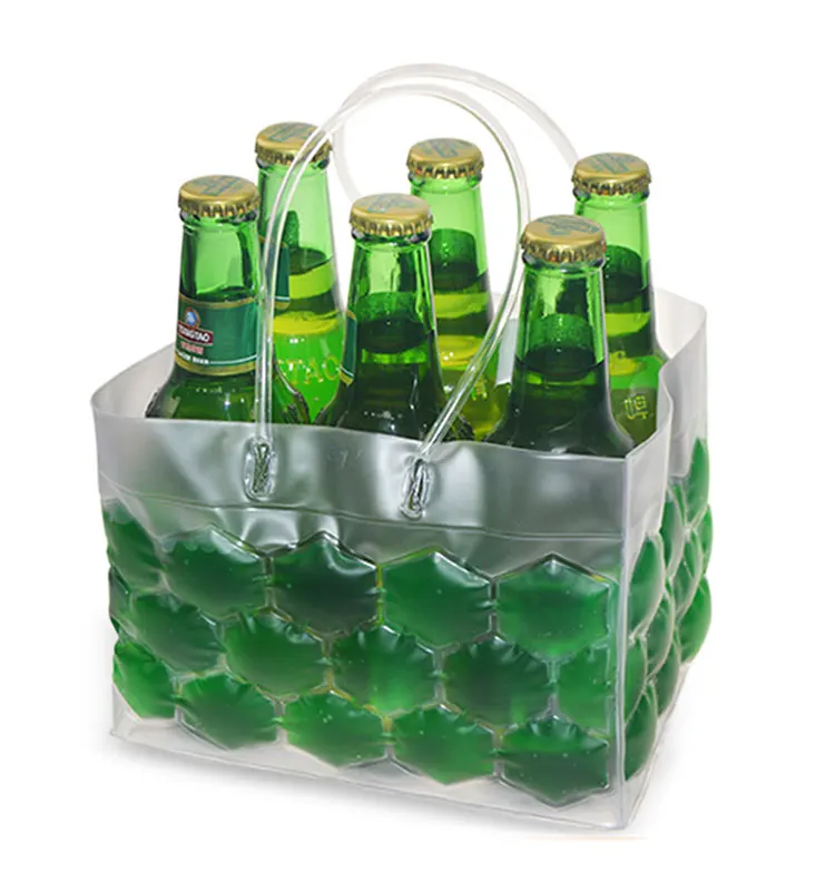 Keeping Cooling Pvc Gel Cooler 6 Bottle Wine Bag Flexible Ice Packs For