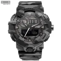 

2019 Mens Army Military Wrist Watch Camouflage Sports Waterproof Quartz Digital Dual Time Smael Brand Fashion Men Led Watch