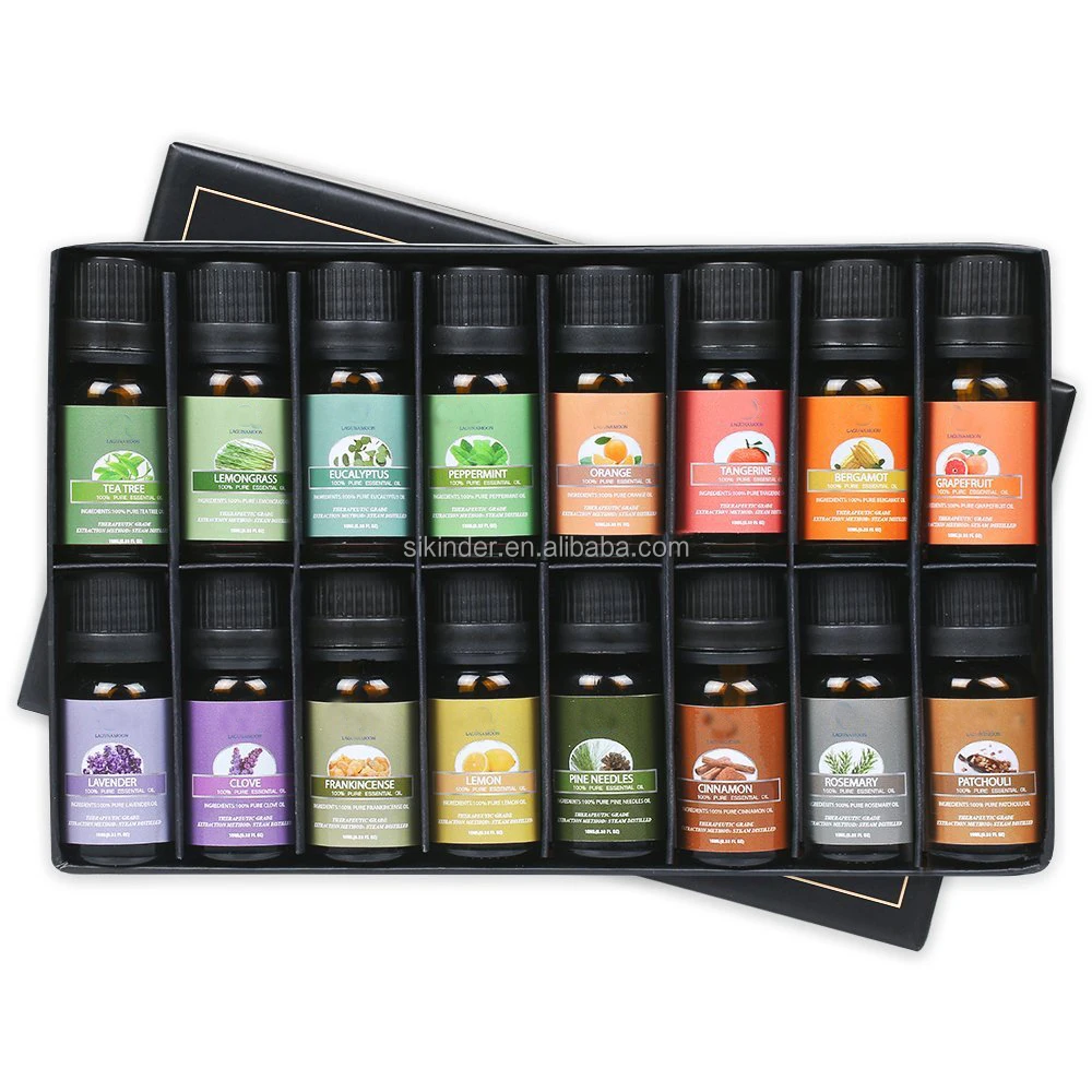 

Essential Oils Premium Aromatherapy Oils Gift Set of 16- Peppermint Lemon Lavender Tea Tree Eucalyptus Rosemary Patchouli Orange