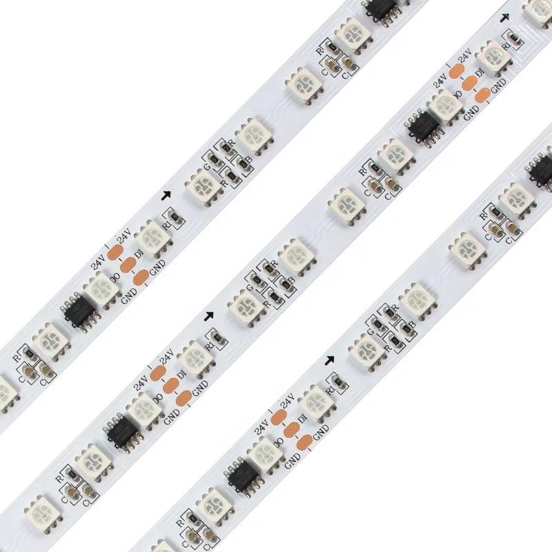 UCS1903 3 Channel IC Dimming Strip 24V Black PCB Addressable RGB LED Strip 72led/m