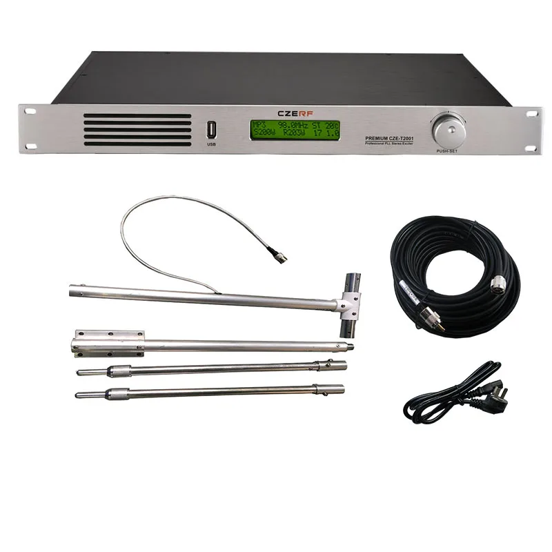 CZE-T2001 200w wireless fm transmitter 1U mini radio station XLR connector Support MP3