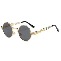 

10030 Superhot Eyewear Retro Vintage Round steam punk sun glasses Steampunk Sunglasses