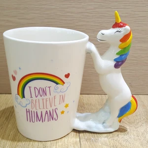 Image of Cuteness 3D Rainbow Horse Unicorn Ceramic Coffee Mug Cups for Funny Christmas gift