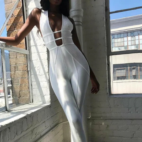 

SP3908A Halter Sexy V-neck Backless Women Casual Jumpsuit