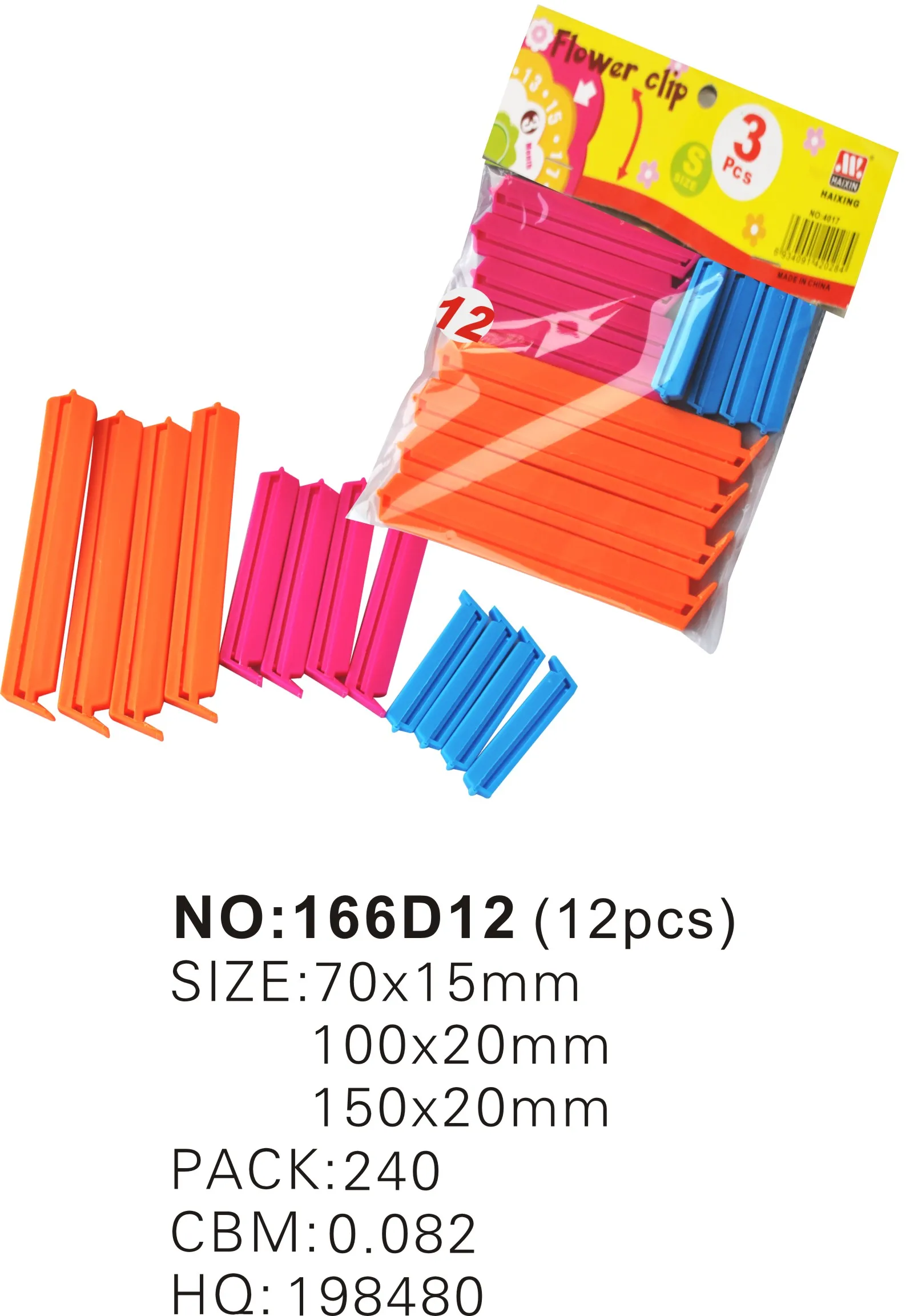 Haixing Cheap Free Pp Food Sealed Clips 6 Pieces Per Bag Sealing Clip