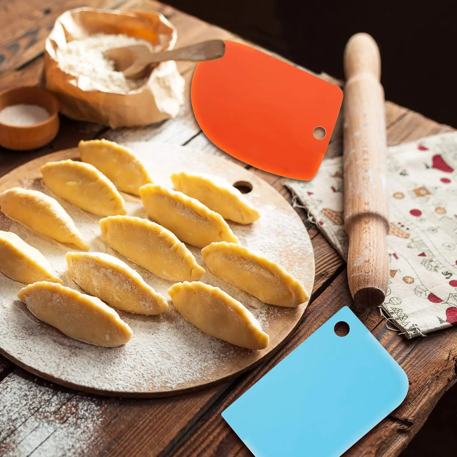 3 pcs plastic cake edge decorating dough scrapers cutters