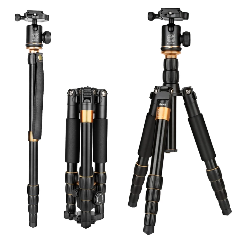 

Q278 12'' Folded 10kg loaded lightweight audio tripod monopod telescopic studio photo professional Tripod for DSLR Digital video, Black