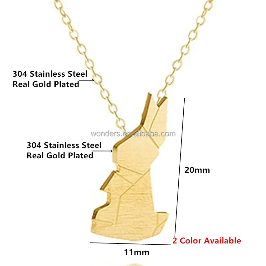 

Dainty Rabbit Pendant Animal Gold Plated Stainless Steel Necklace Jewelry