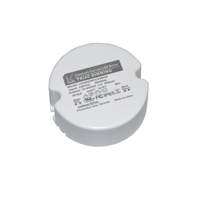 100-277VAC Compatibility with Lutron dimmer Triac Dimmable 60W 45W 25W Constant Current led driver ul Approved round shape