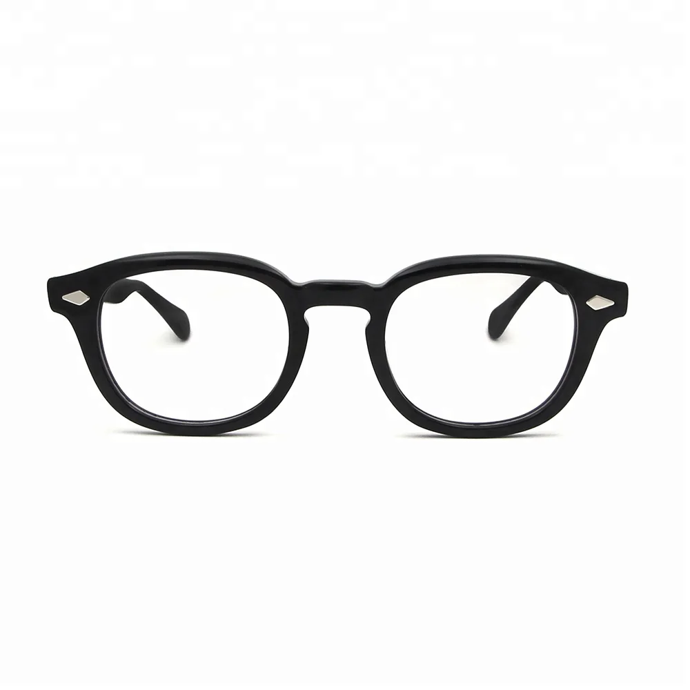 

High Quality eyeglass Men Retro Vintage Round acetate optical frame for man women, Tortoise black crystal