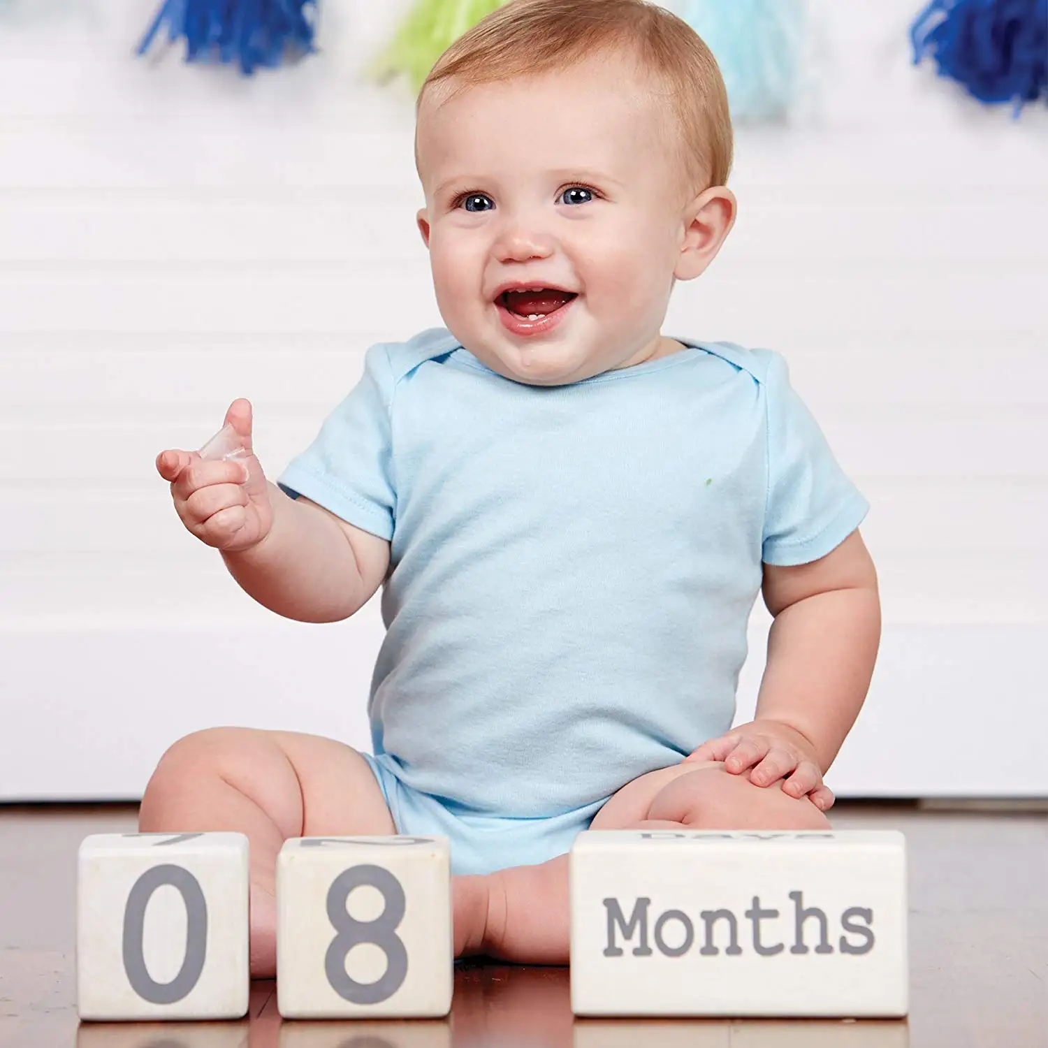 Age month. Baby Blocks.