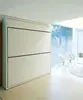 Space saving white elegant with drawers horizontal folding bunk wall bed