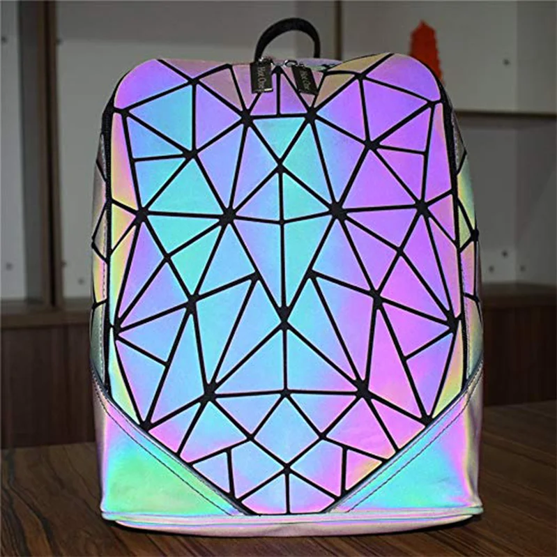 

Newest Stylish Holographic Reflective Luminous Backpack, Customized color