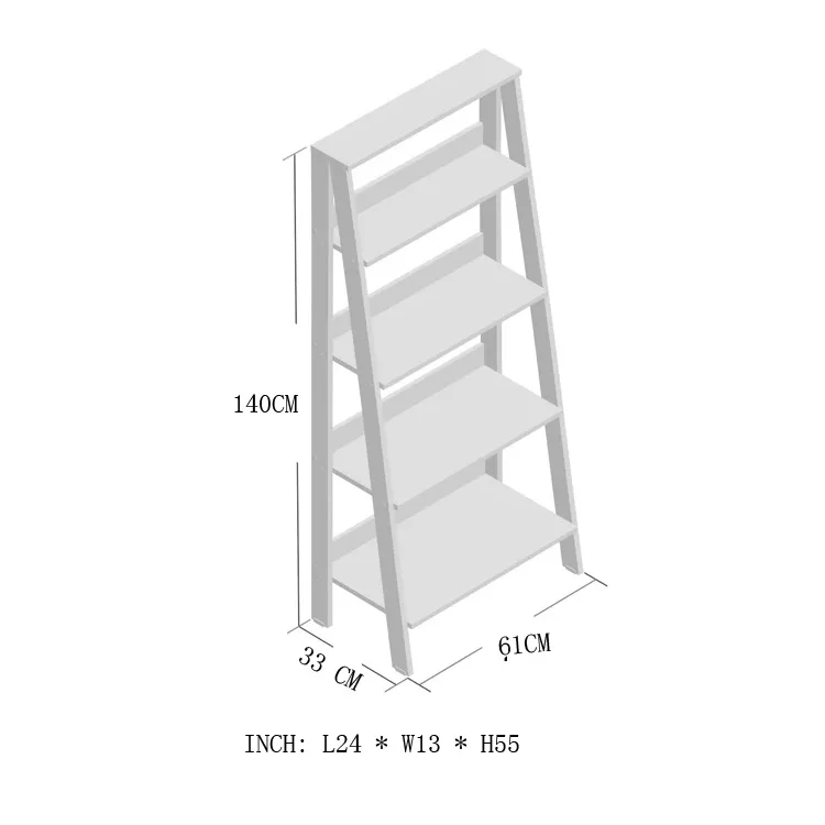 Ample Storage Space 4tier Freestanding Wood Leaning Ladder Shelf Buy