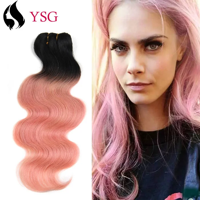 Fashionable Popular Two Tone Pink Body Wave Hair Extentions100