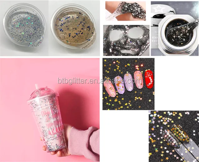 Holographic Silver Star Glitter 3mm And Pet Material Wholesale Bulk