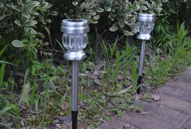 Garden Decor Sunlight Powered Stainless Steel Stick Rgb Solaire Led