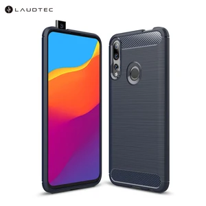 Carbon Fiber Tpu Silicone Back Cover Phone Case For Huawei Y9 Prime 2019