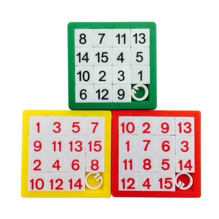 Educational Game Toys Custom Intelligent Number Plastic Sliding Puzzle