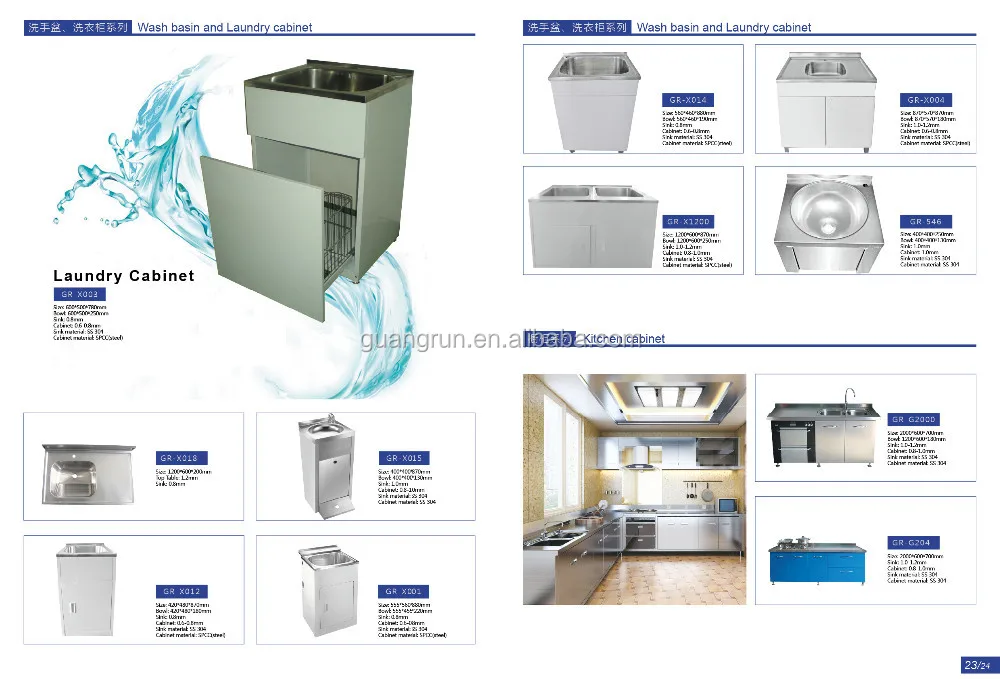 Venta Caliente De Pie Comercial Acero Inoxidable Lavadero Gabinete Gr