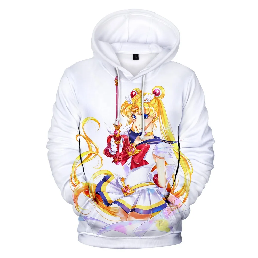 

2019 Sailor moon Hoodies 3D Print Sweatshirts Hot Sale Harajuku Long Sleeve Sailor moon Clothes 2019 Hooded Plus Size for women