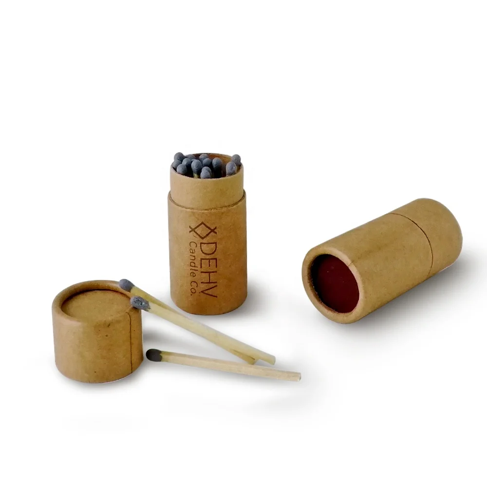 Five Star Small Cylinder Custom Natural Brown Kraft Paper Matches Buy