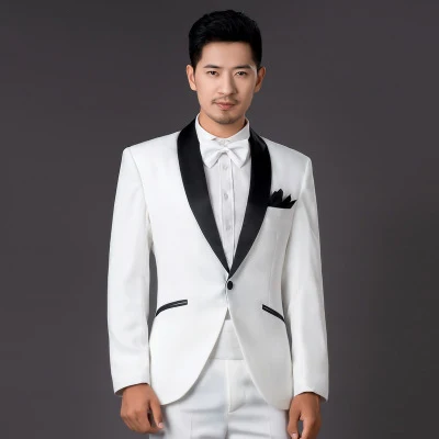 

New men suit Groom Tuxedos white Men's Wedding Dress Prom mens suits, Picture