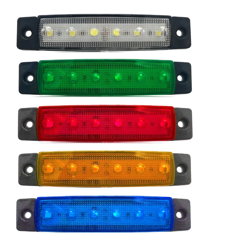 

12V Super Slim Truck Side marker light with 6 LED truck signal lights blue red yellow green white lamp