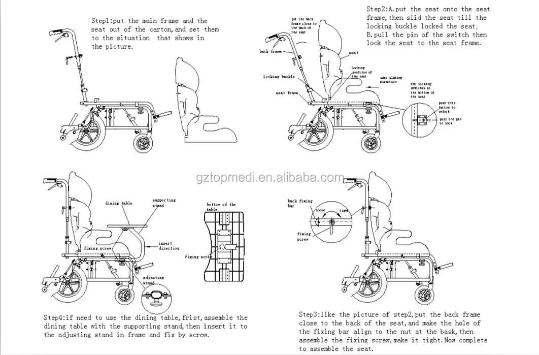 Aluminum Reclining Baby Children Wheelchair With Dinner Table Buy Children Wheelchair,Baby