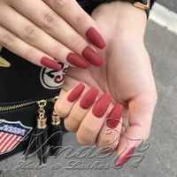 

VMAE Wholesale Salon Fingernails Colorful 24Pcs/Box Full Cover Solid With Glue Accessories Artificial Nails Art Tips Press
