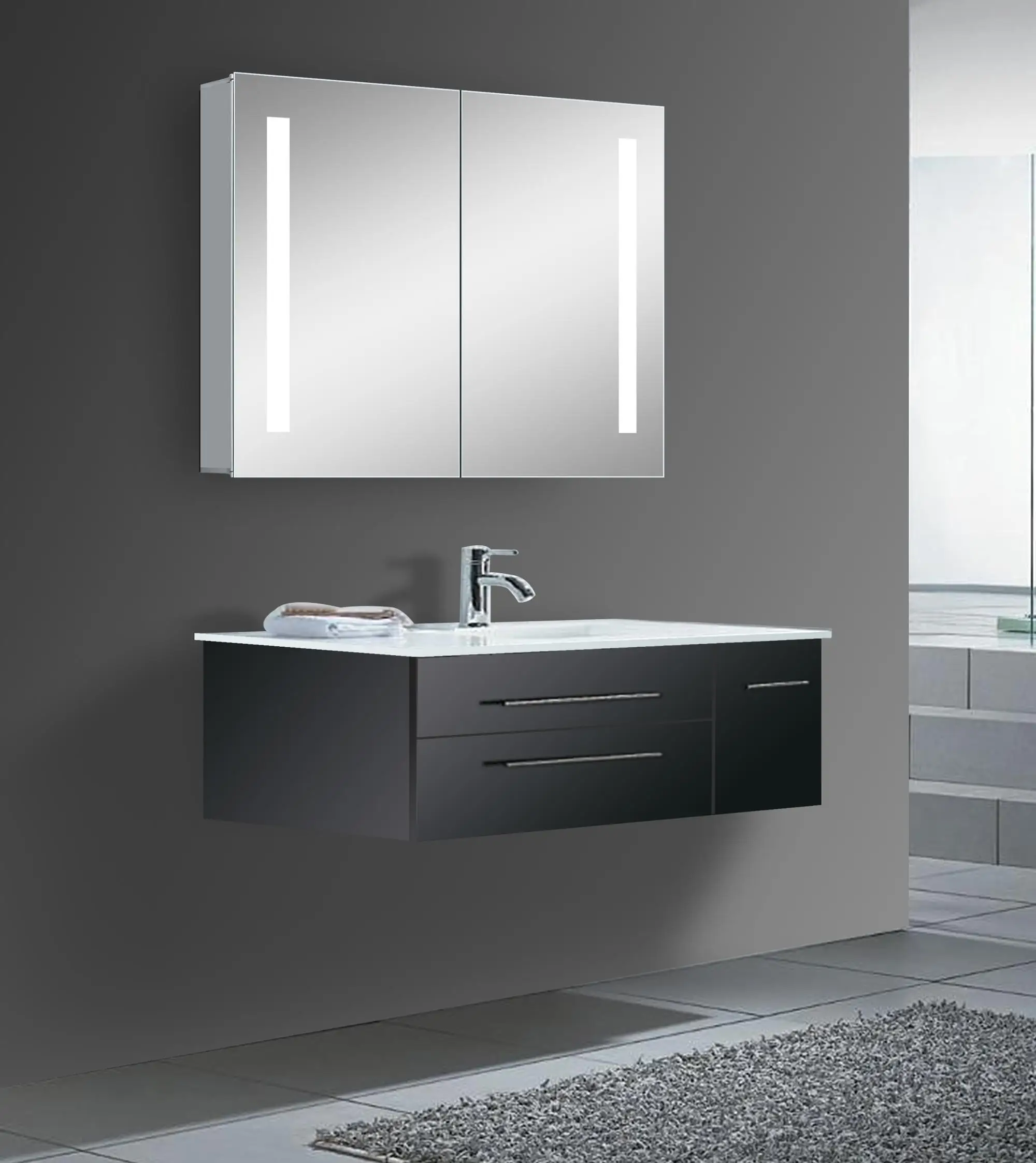 Usa Popular Led Aluminium Cabinet Mirror With Double Sided
