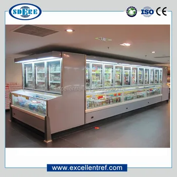 Supermarket Commercial Fridge Freezer Of Combinantion Cabinet Type