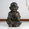 High quality resin figurine tables decor monk statue candle holder