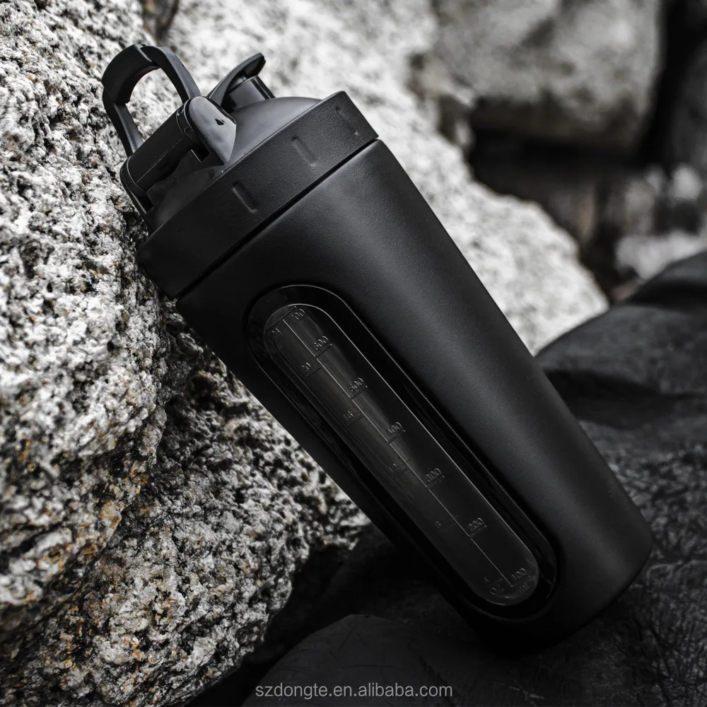 Blank Shaker Bottle Transparent 700ml Stainless Steel Shakers Protein