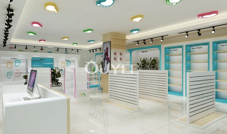Kids Clothing Store Interior Design Fashion Display Rack Baby Shop ...
