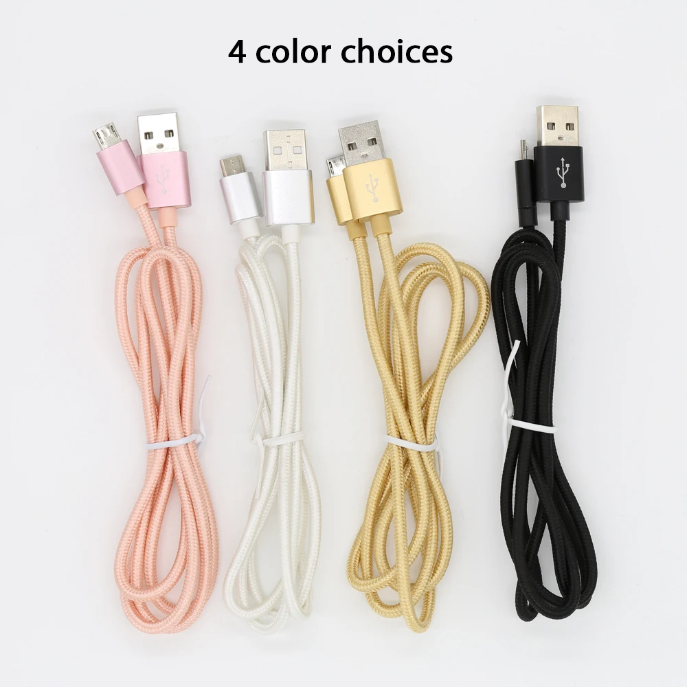 High Quality 1M 2M 3M 2A Fast Charging Metal Head Nylon Braided Android Micro USB cable - ANKUX.COM