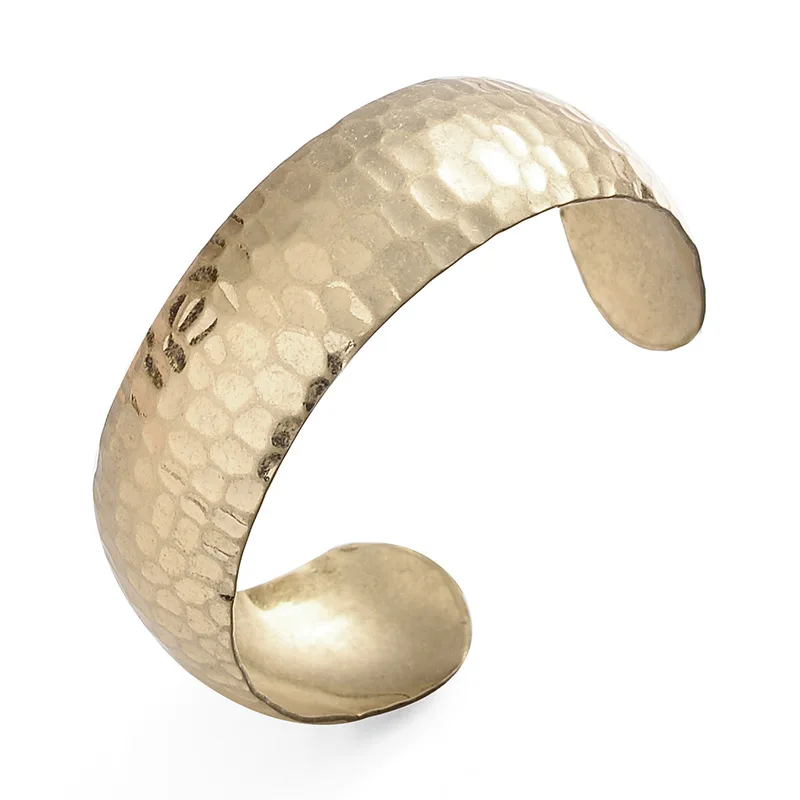 

2019 Hammered Brass Bangle bracelet Worn Gold Silver Color Wide Copper Cuff Bangle Bracelet for Women