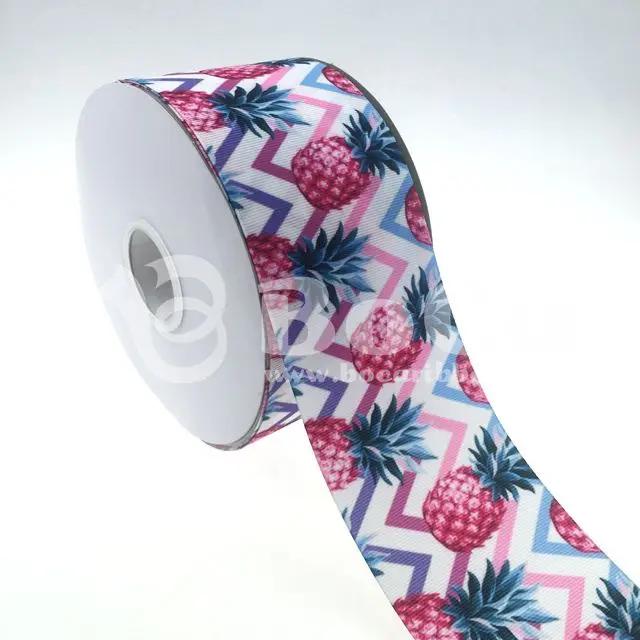 

Wholesale 75mm Pineapple Print Grosgrain Ribbon 3 Inch Custom Print Grosgrain Ribbon, 196 colors