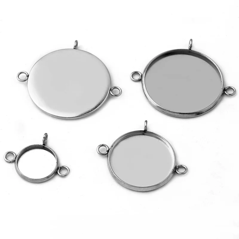 

30piece/pack ( No Fade ) Inner Size Stainless Steel Material Simple Style Cabochon Base Cameo Setting Charms Pendant Tray
